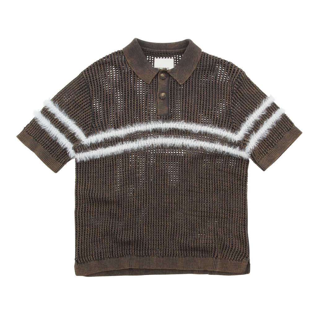 Kember Striped Polo Charcoal Net