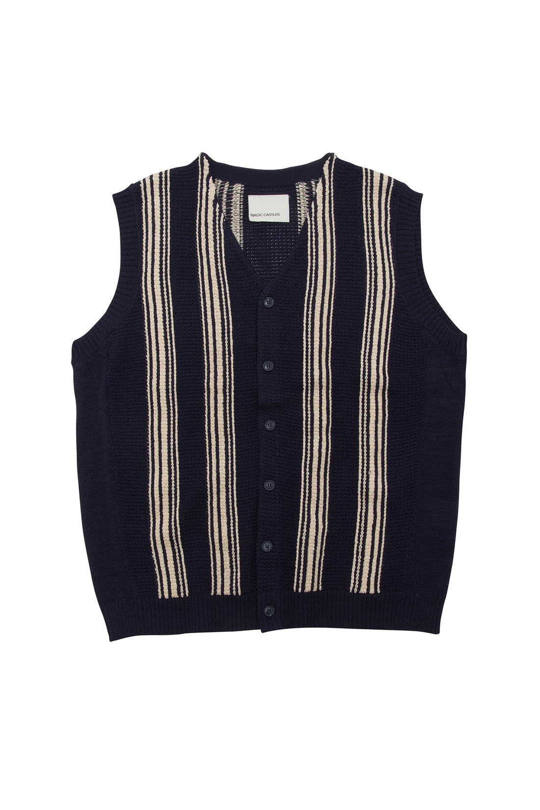 Frank Vest - Navy Stripe Mesh