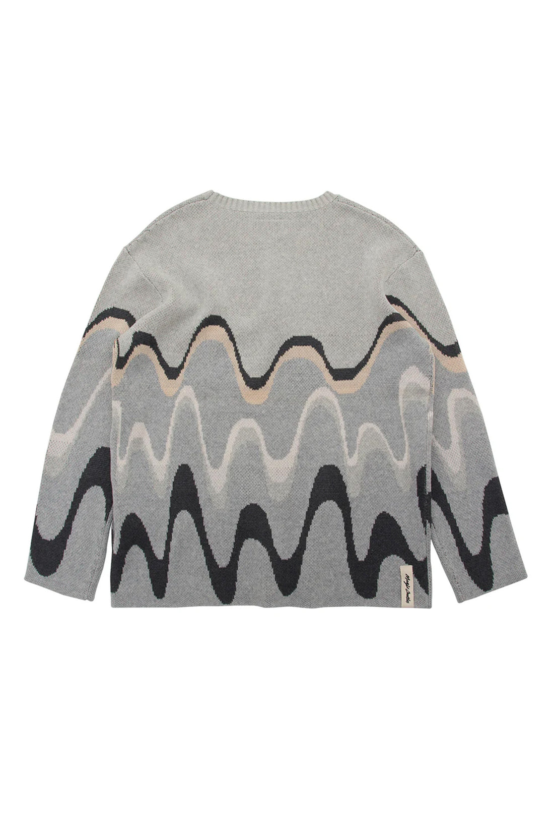 Intarsia Wave Knit - Charcoal Multi