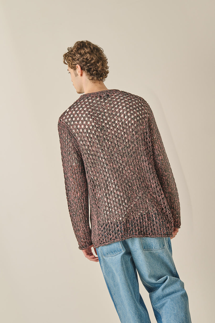 Net Loose Knit Crew - Charcoal