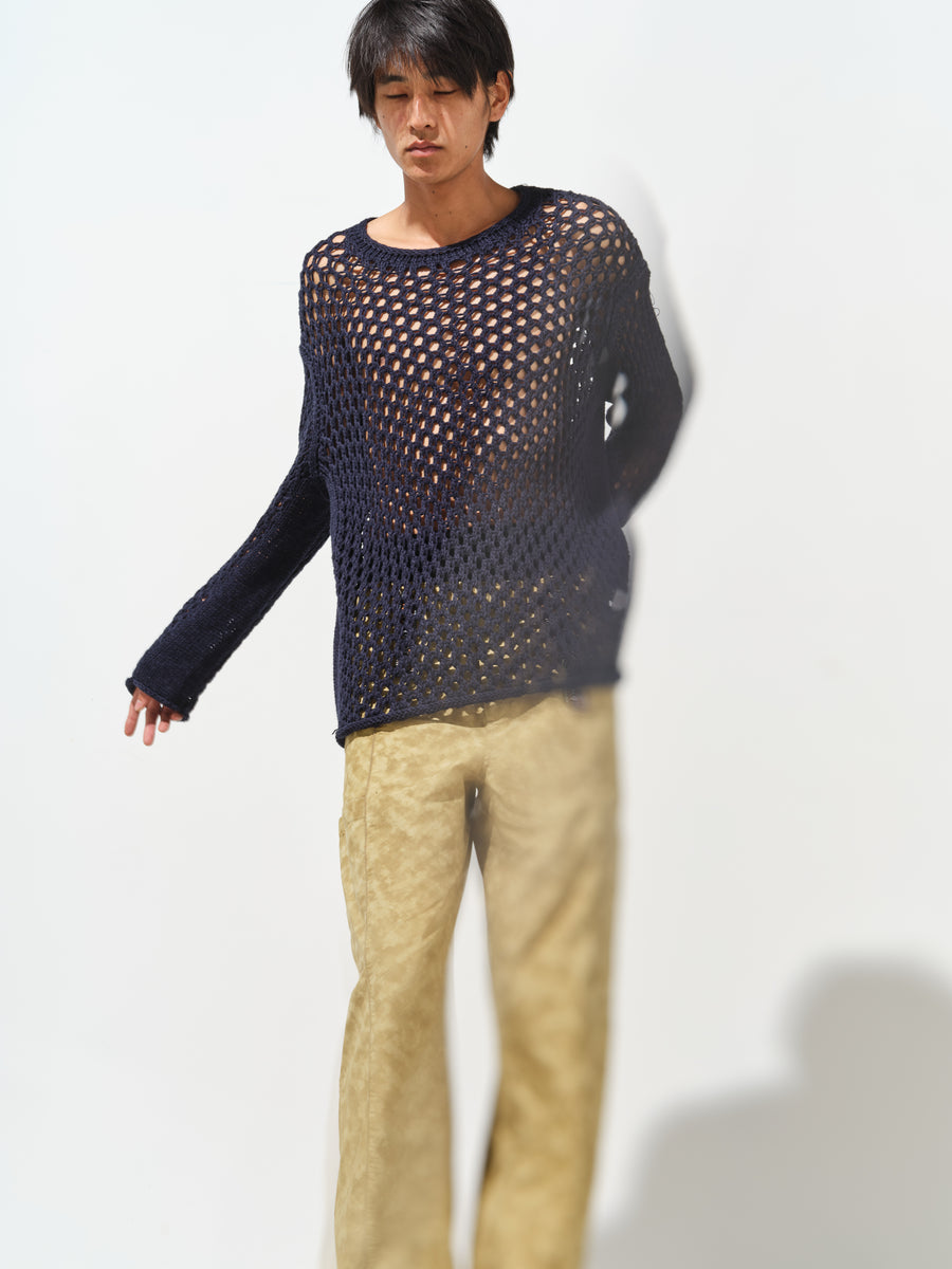 Net Knit Crew - Navy