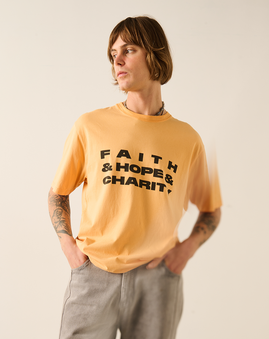 Faith Hope Charity Short Sleeve T-Shirt - Sunkist