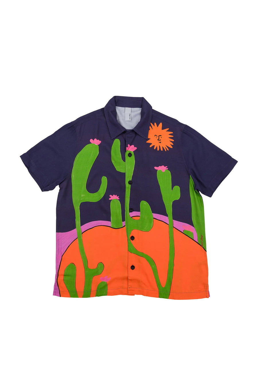 Queen Tangerine Wave Shirt - Cactus Print