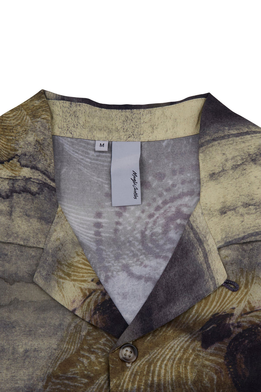 Short Sleeve Wave Shirt - Khaki Ink Print