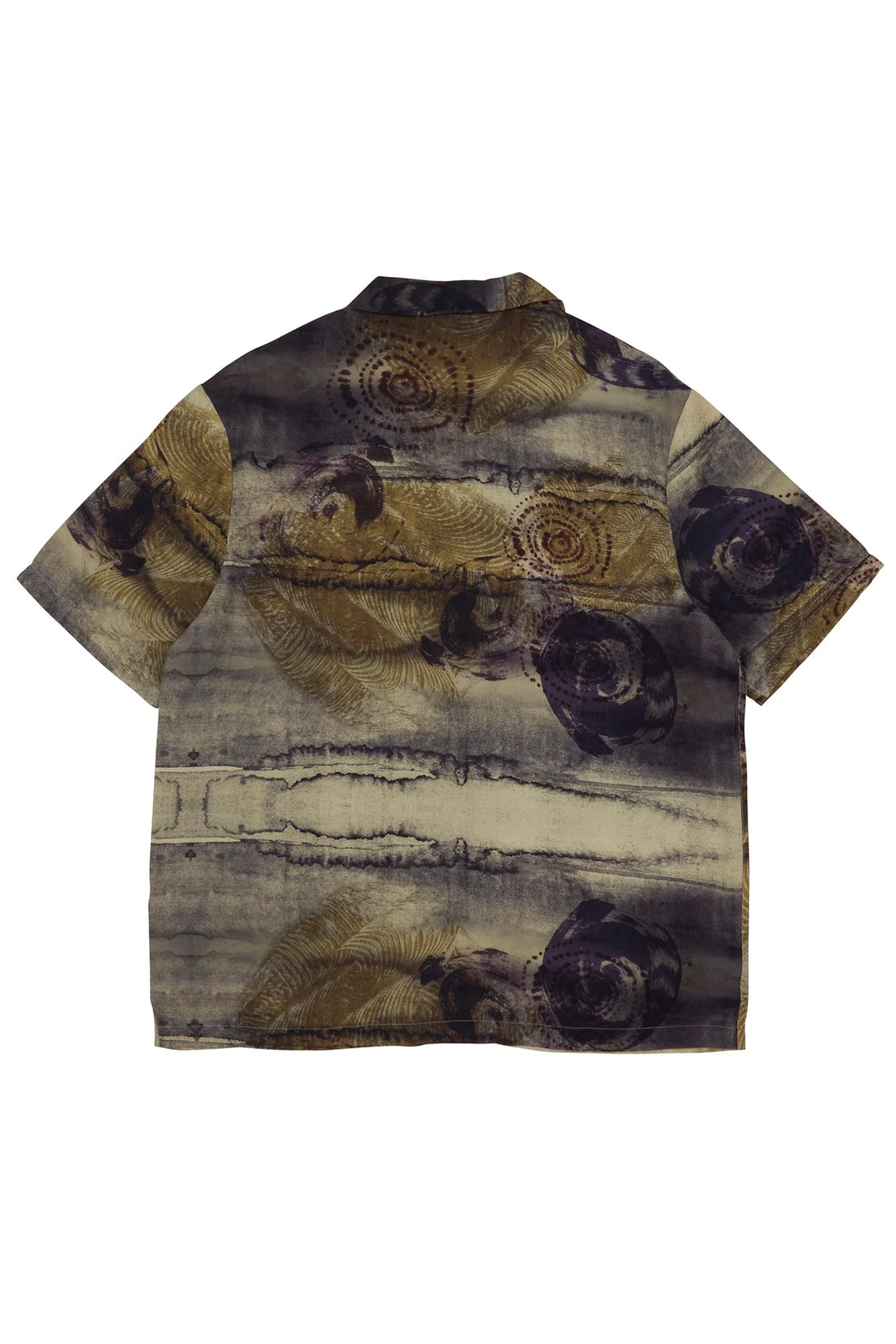 Short Sleeve Wave Shirt - Khaki Ink Print