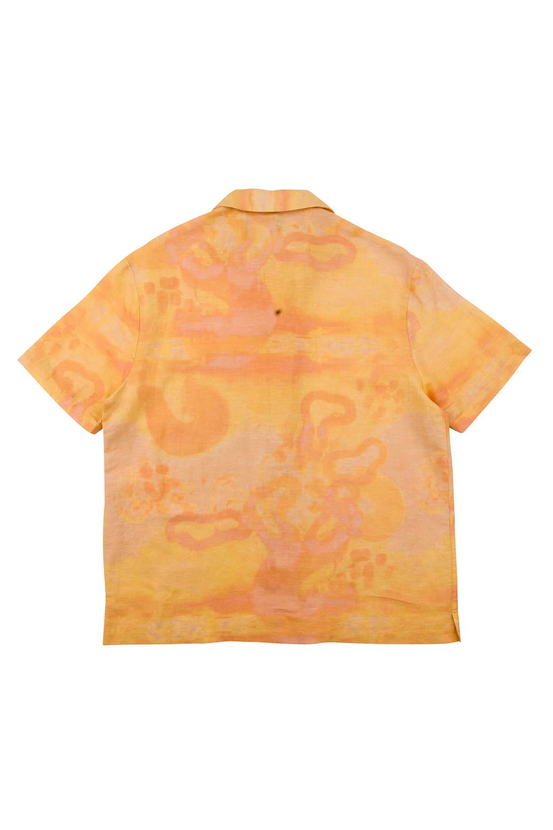 Short Sleeve Wave Shirt - Orange Ink Print