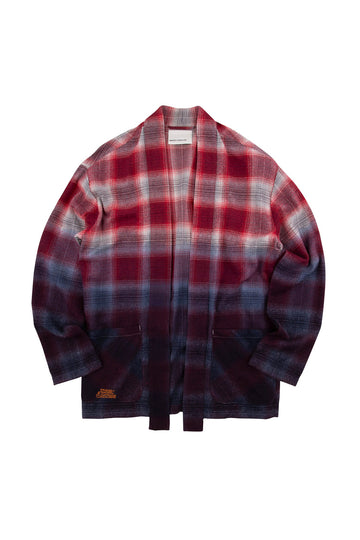 Wyatt Shawl Collar Shirt - Red Check