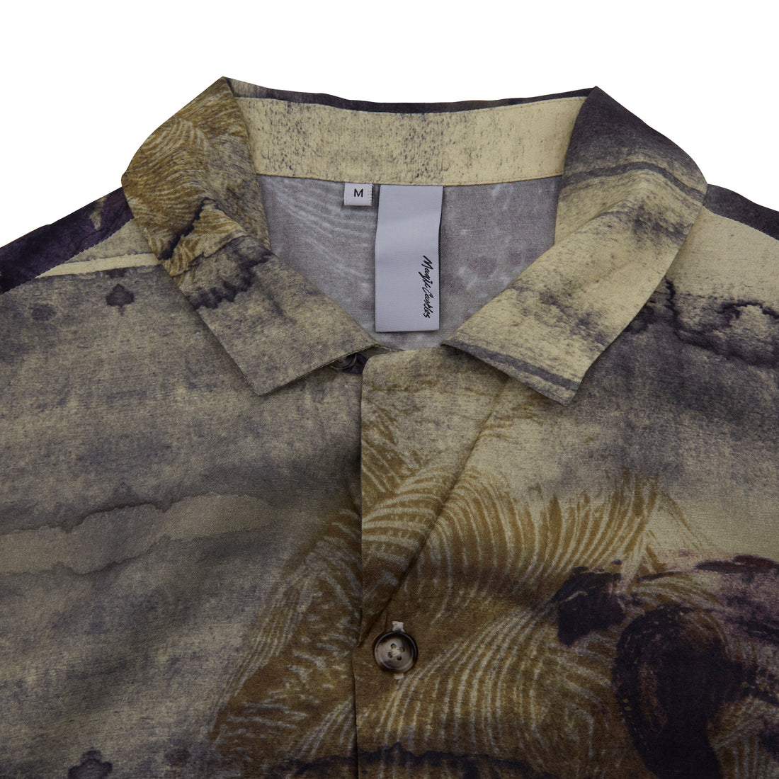 Short Sleeve Wave Shirt - Khaki Ink Print