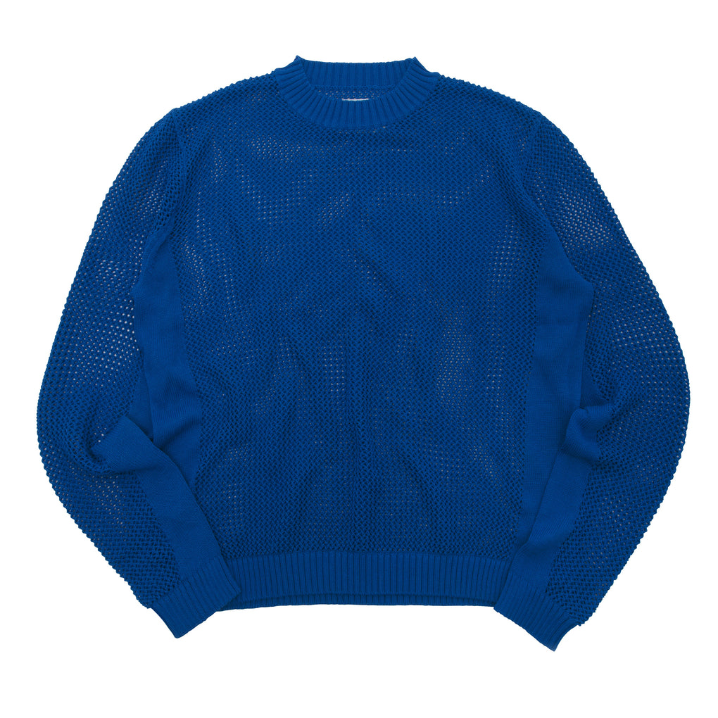 Mesh Knit Crew Cobalt Blue