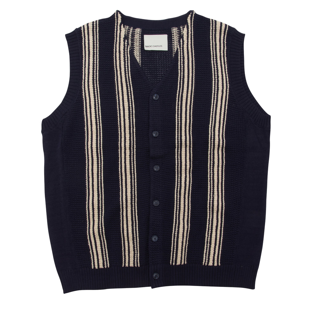 Frank Vest Navy Stripe Mesh