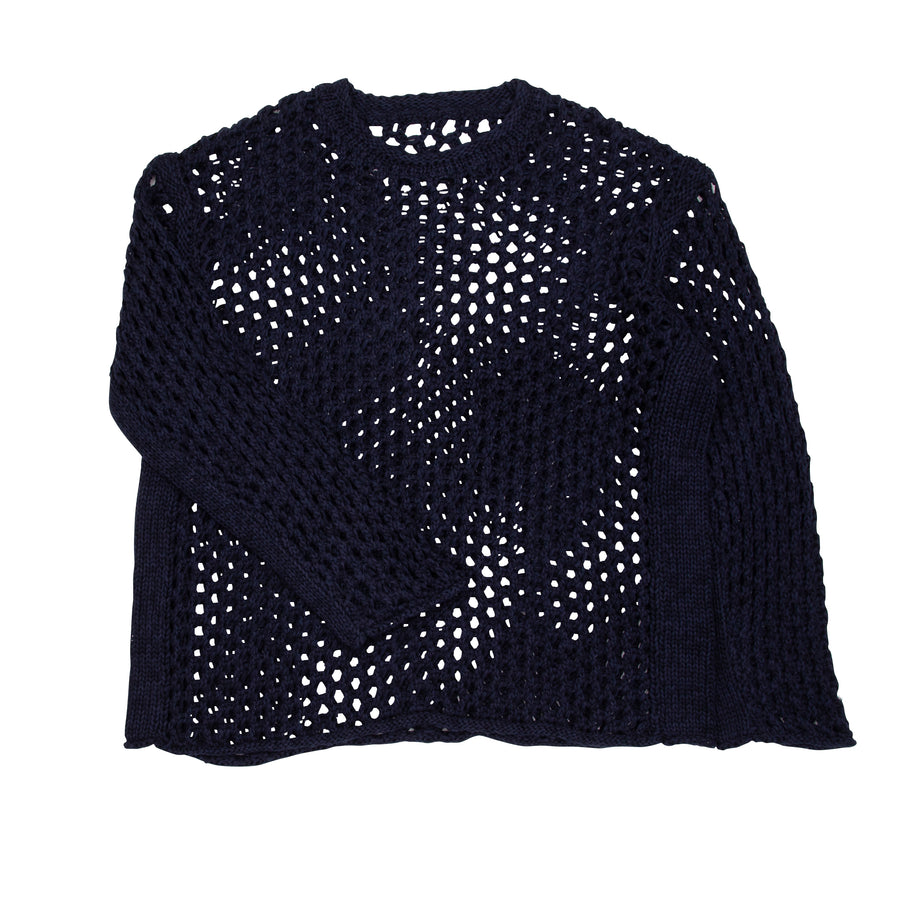 Net Knit Crew - Navy