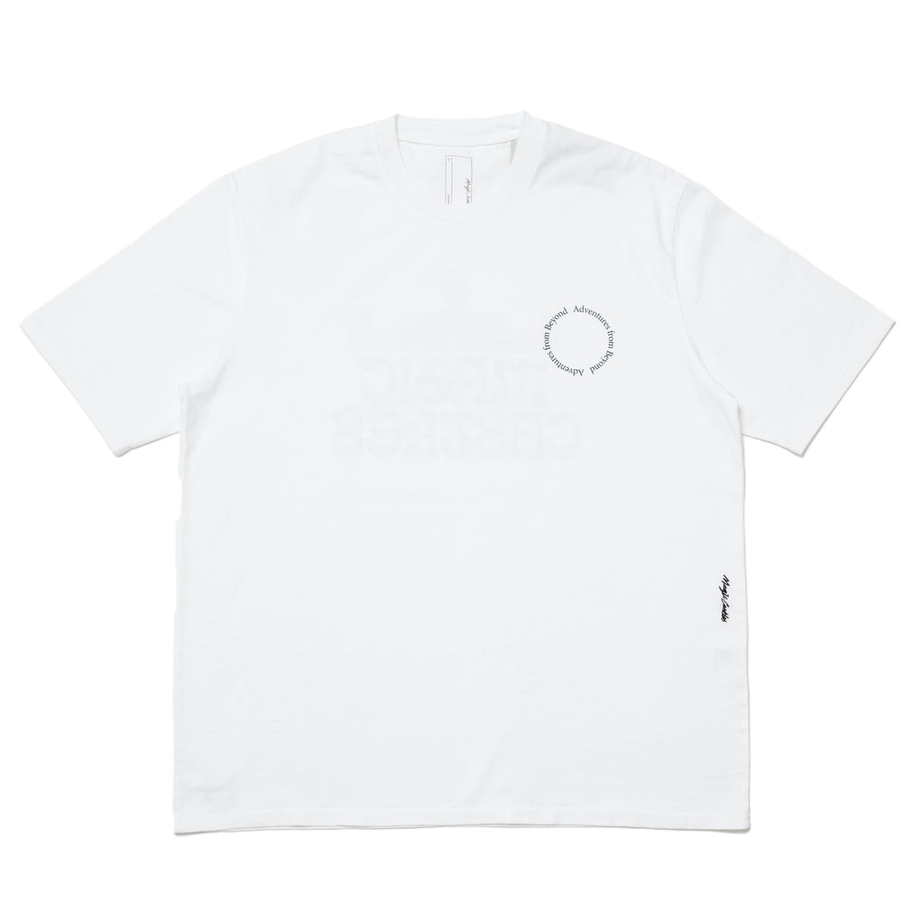 Adventures T-Shirt in White with Black Print