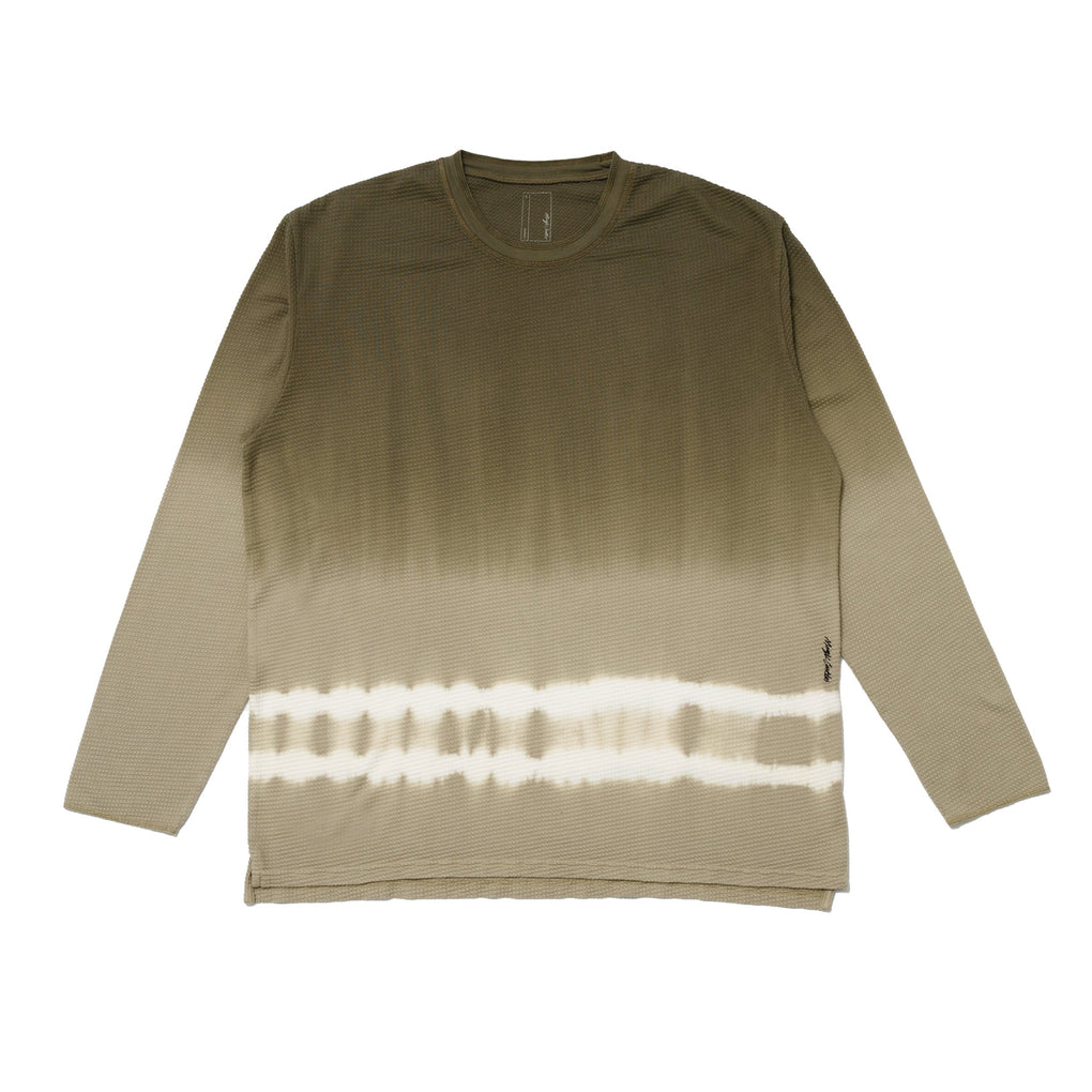 Dyed Waffle L/S T-Shirt  in Olive