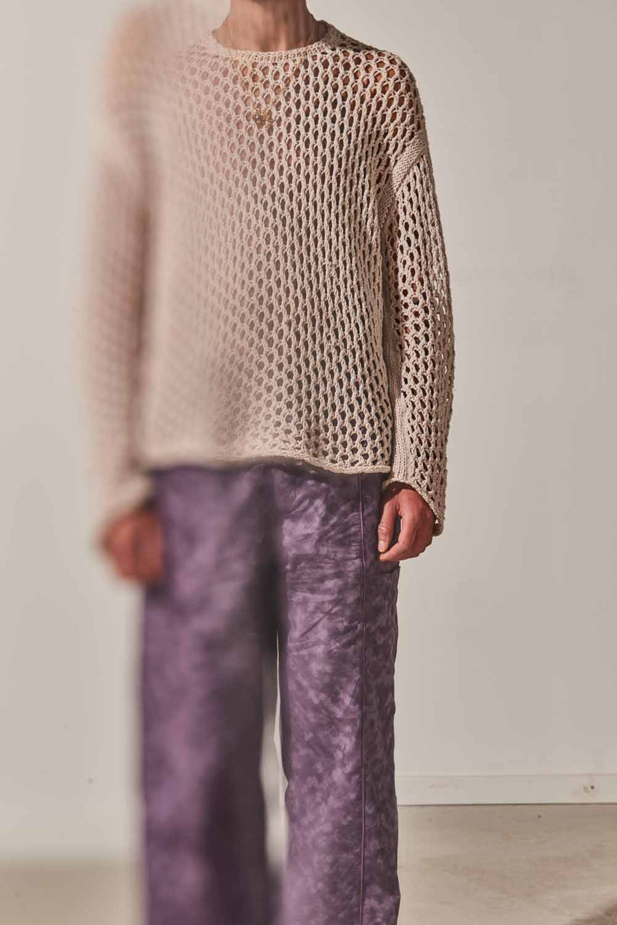 Net Knit Crew - Ecru